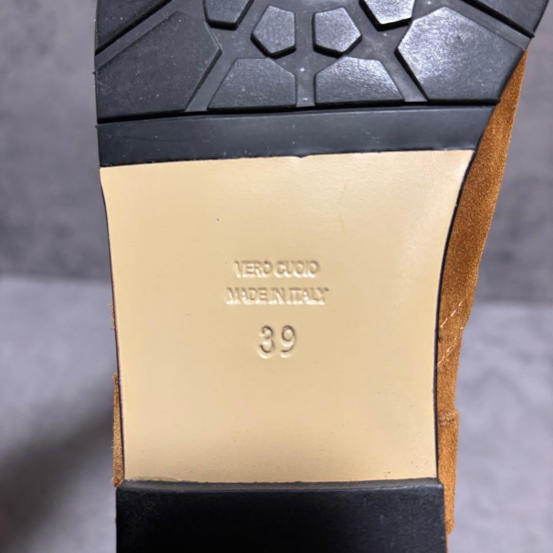 新品　ファビオルスコーニ　ロングブーツ　スエード　ベージュ　フラット　2146