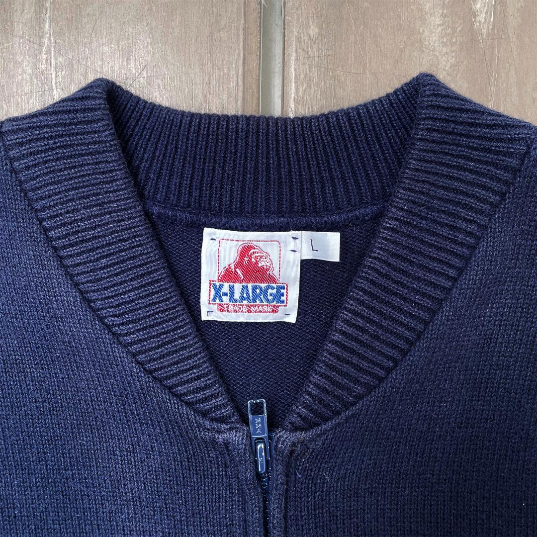 【1993年USA製】レア初期 X-LARGE ニット カーディガン ビンテージ