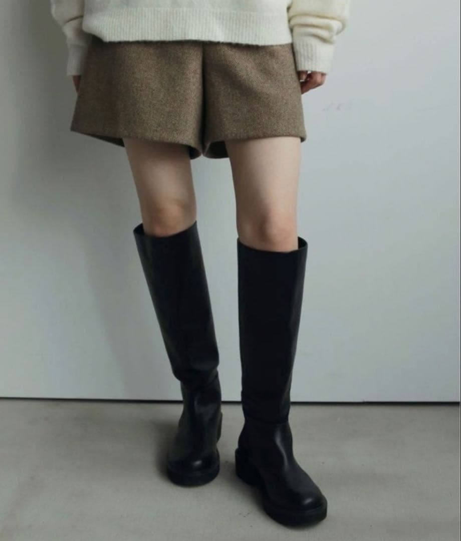 anuke アンヌーク エコレザーロングブーツ ブラック　37