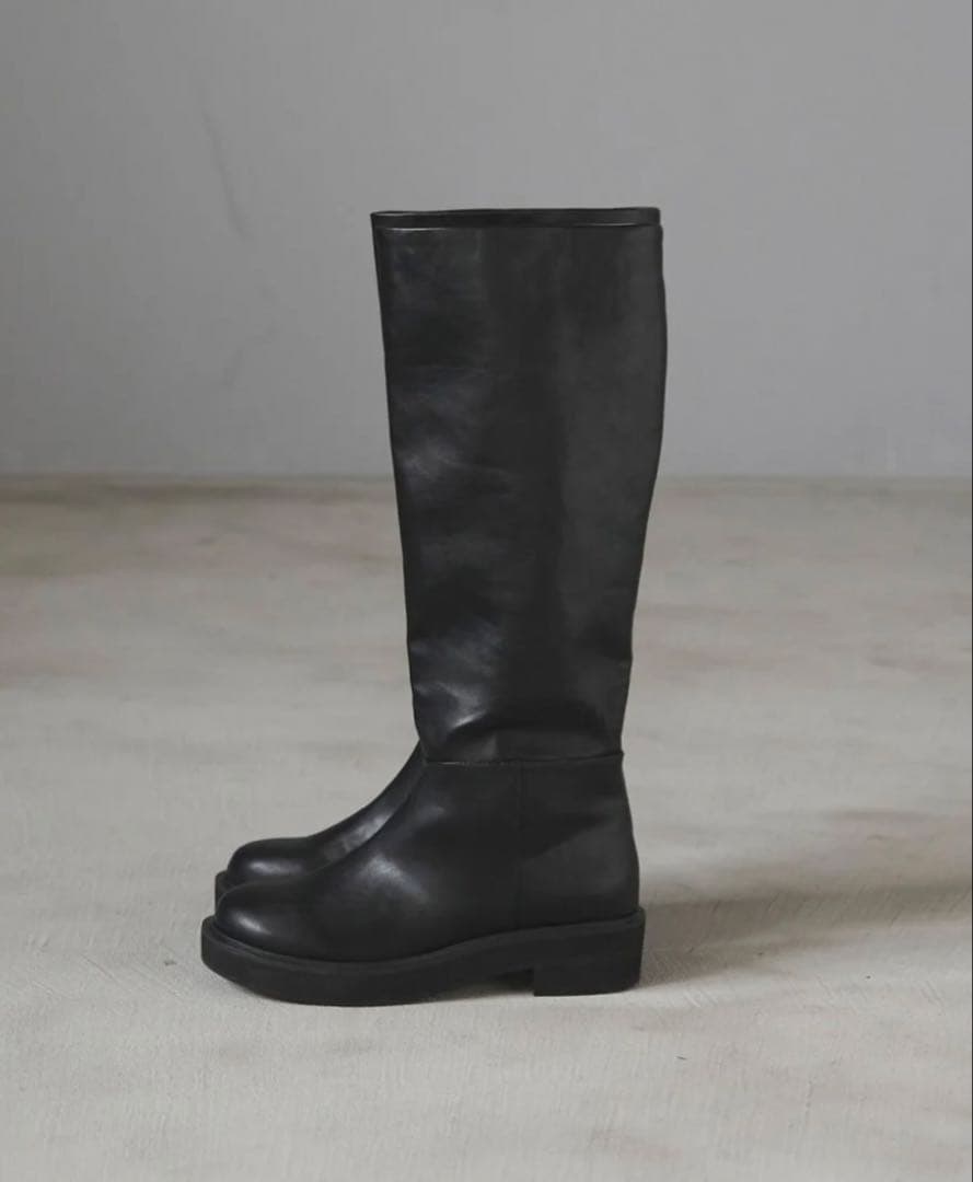 anuke アンヌーク エコレザーロングブーツ ブラック　37