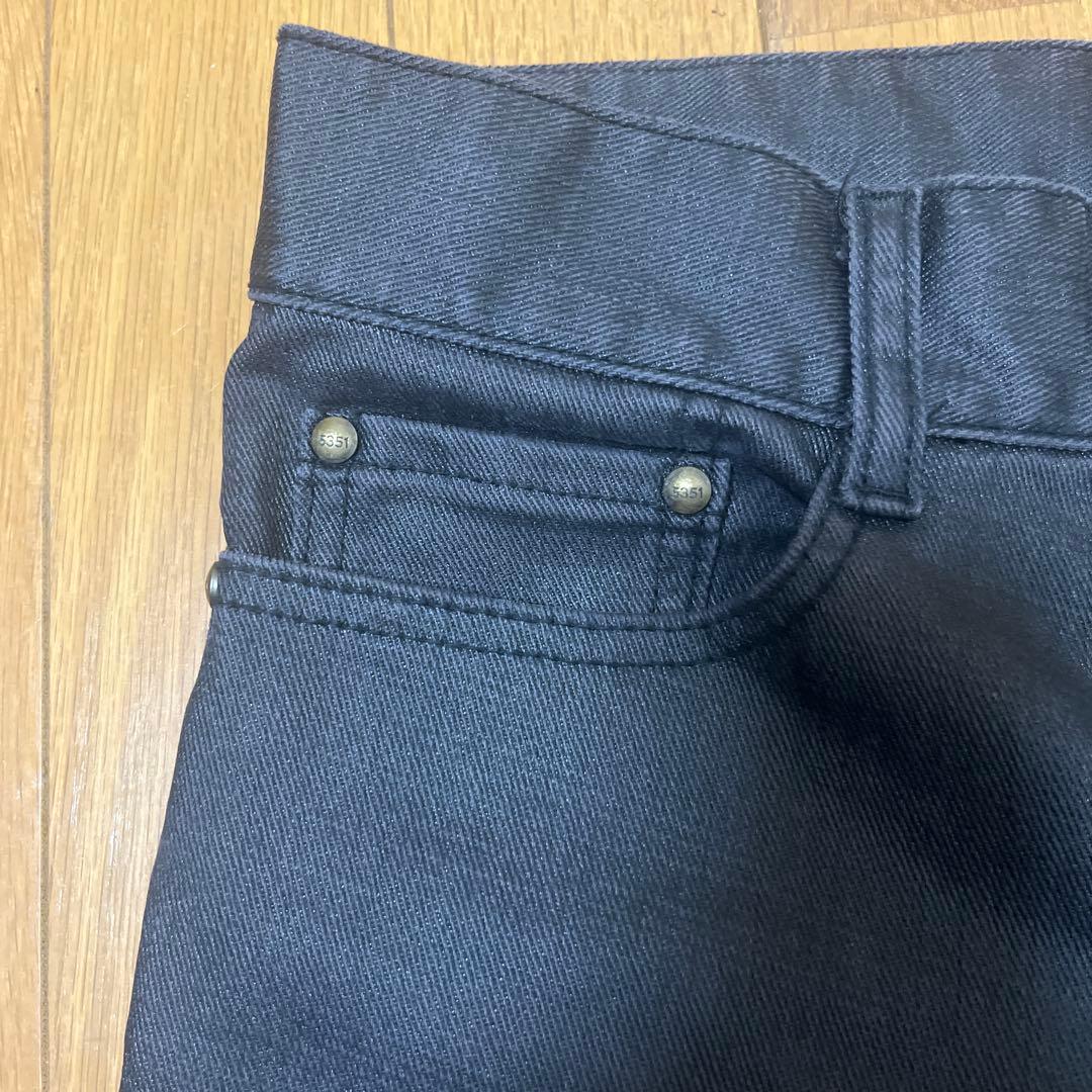 00s 5351 waxed black flare denim Y2K 光沢