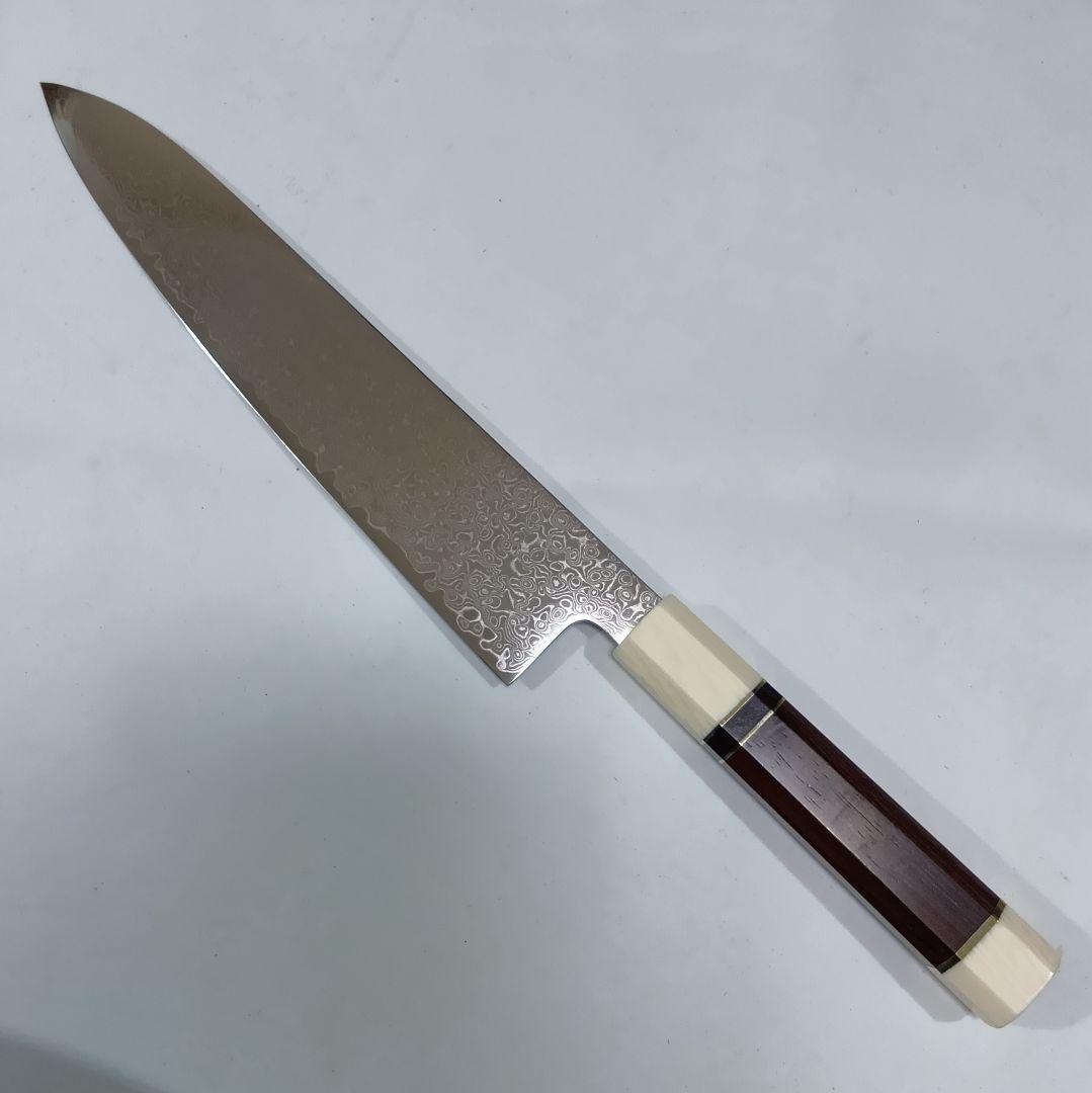 67層ダマスカスVG10 シェフナイフ 24cm 人工象牙＋黒檀柄
