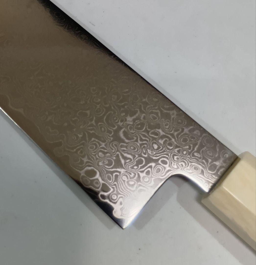 67層ダマスカスVG10 シェフナイフ 24cm 人工象牙＋黒檀柄
