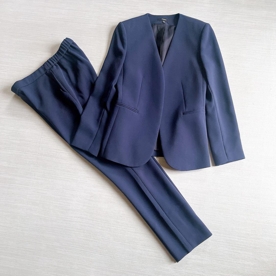 【セオリー】Classic Crepe セットアップ　パンツスーツ　ネイビー00