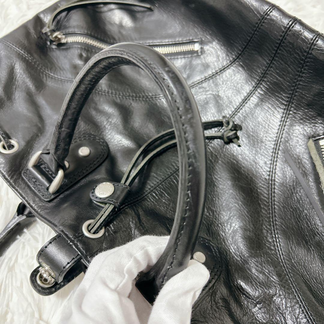 バッグ 00s archive leather hand bag grunge y2k