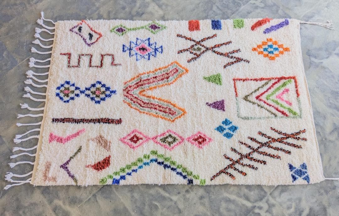 【限定セール】新品-モロッコラグ アジラルラグ-No6 104×161