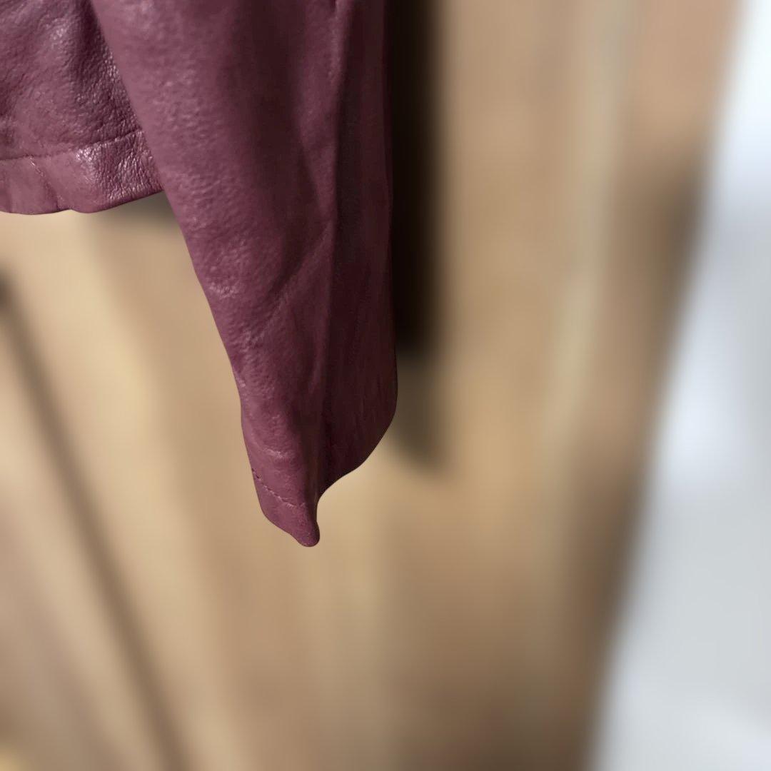 ジョルジオブラット　バーガンディ レザー シングルライダースジャケットサイズ50