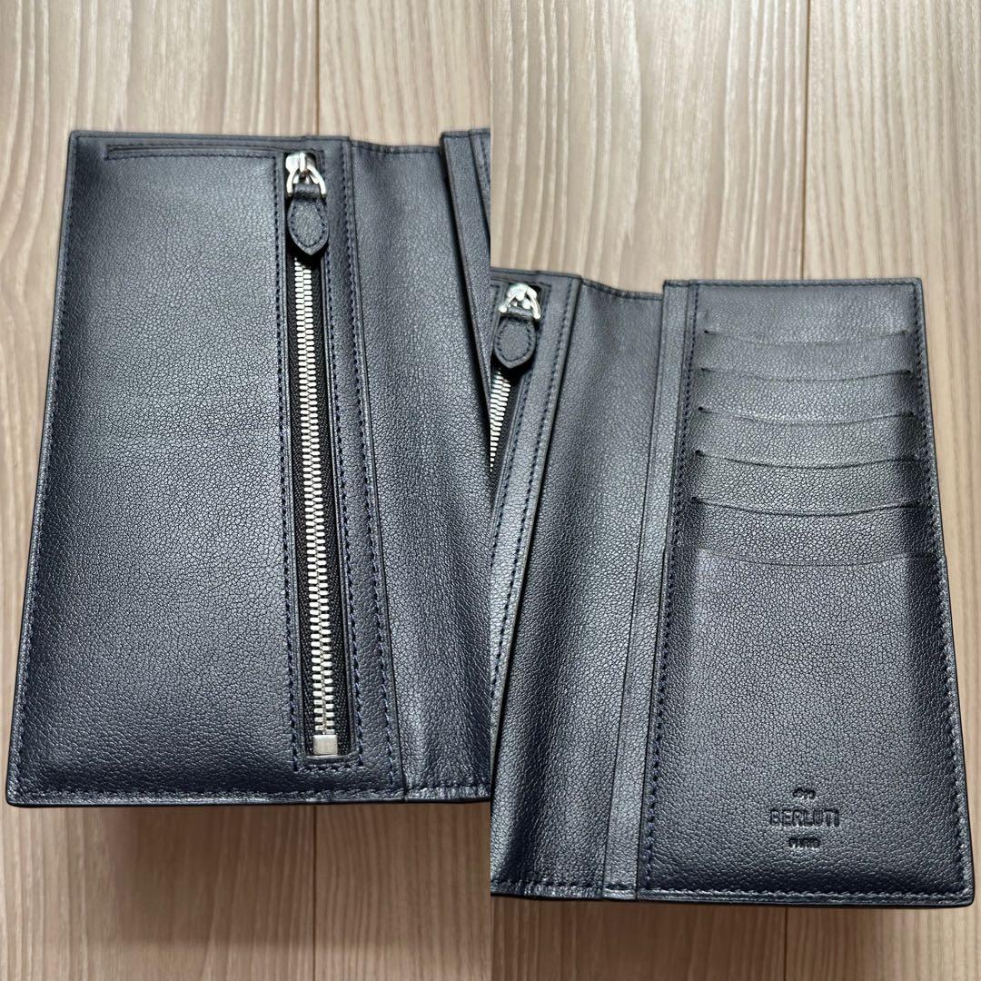 六*道様 新作定価17万 ベルルッティ サンタル レザー 長財布 インディゴデニ