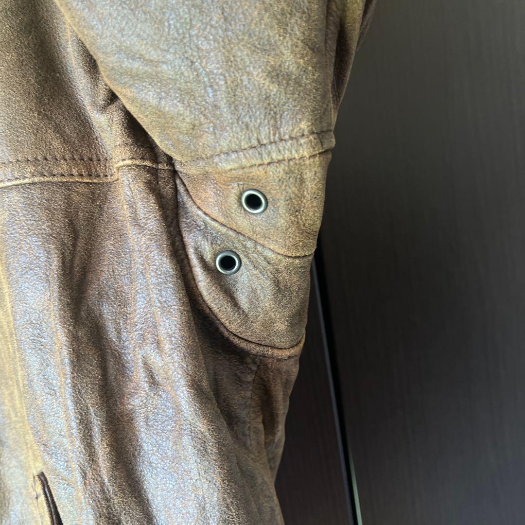 お*ん様 サントリー　BOSSジャン レザーフライトジャケット　L ボスジャン