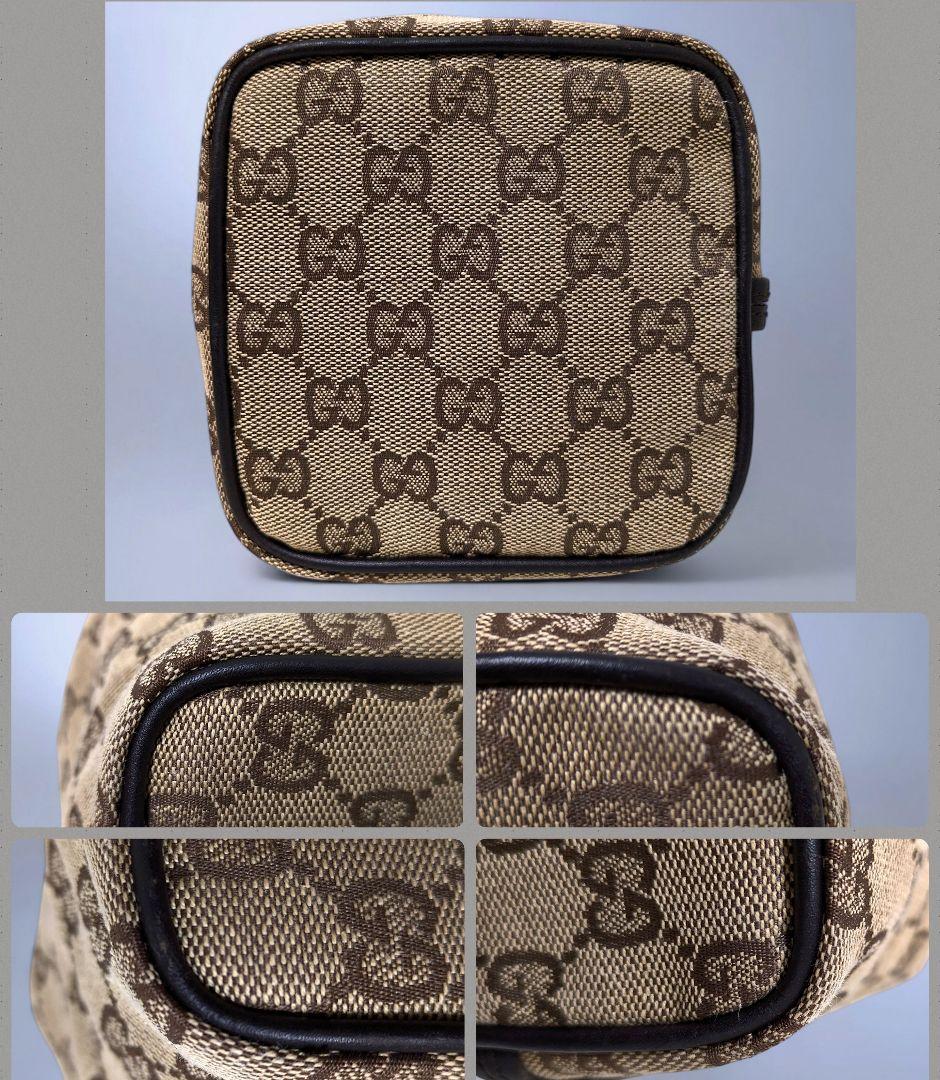 極美品 GUCCI ハンドバッグ ミニバッグ GG キャンバス レザー 手持ち