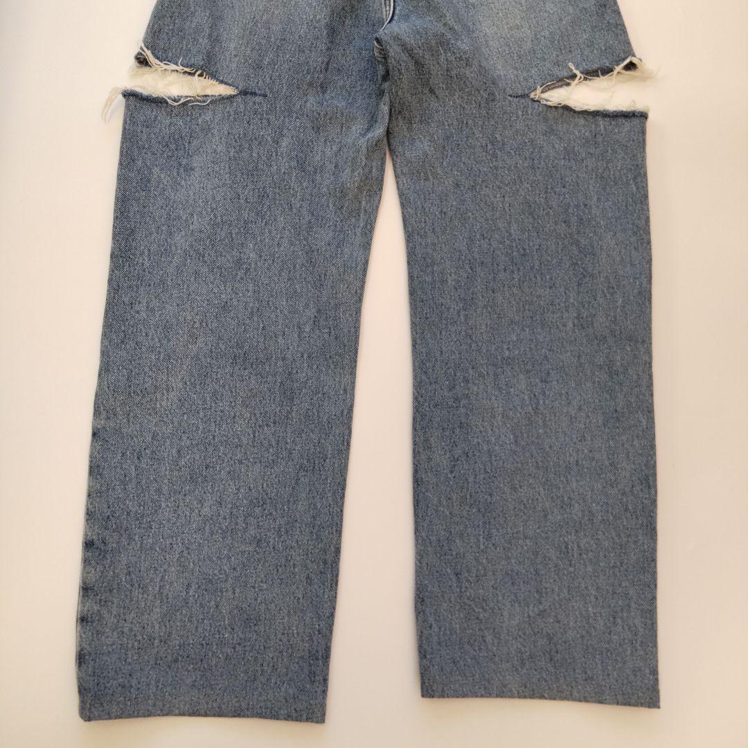 美品 メゾンマルジェラ スラッシュ デニム パンツ ダメージ加工 ブルー 38