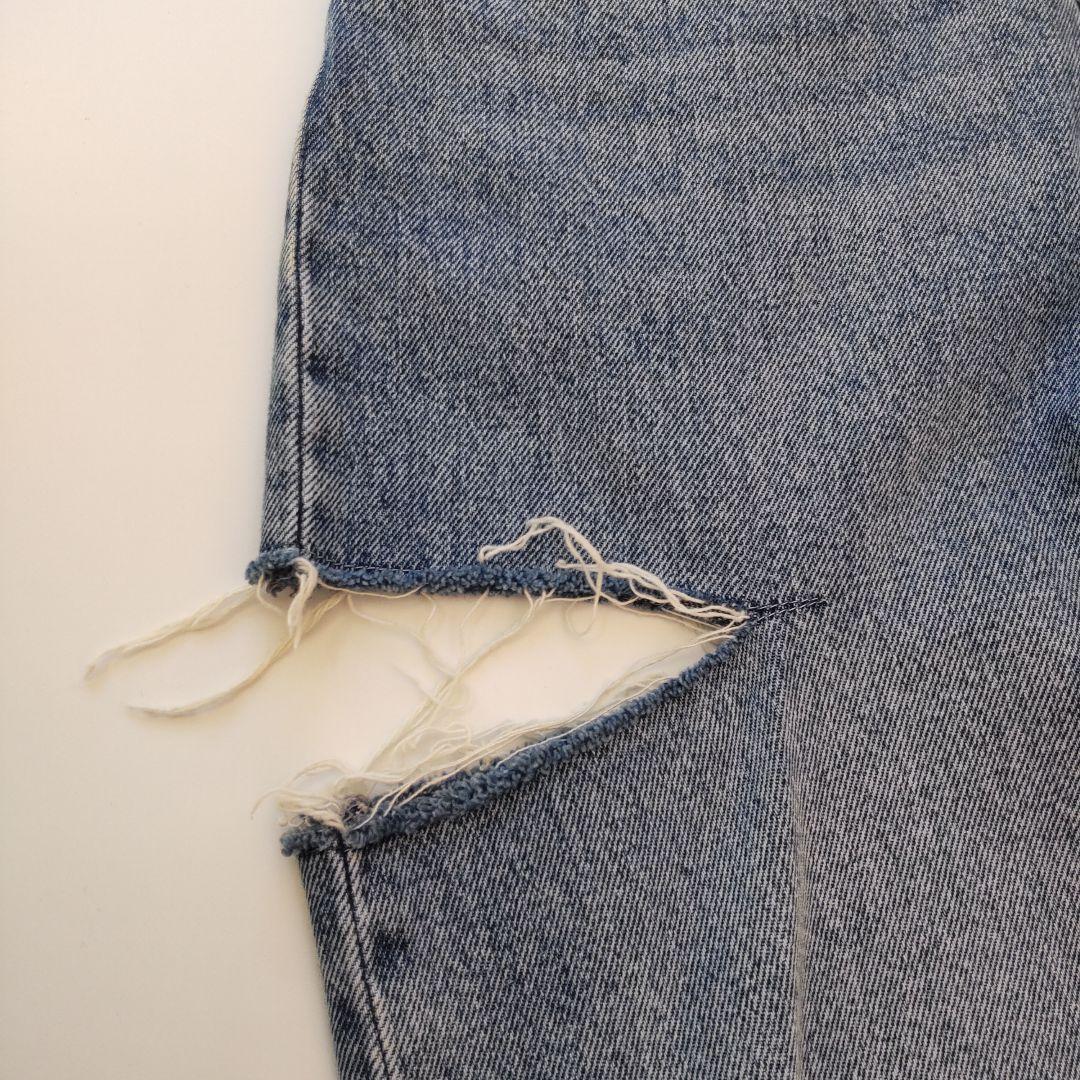 美品 メゾンマルジェラ スラッシュ デニム パンツ ダメージ加工 ブルー 38