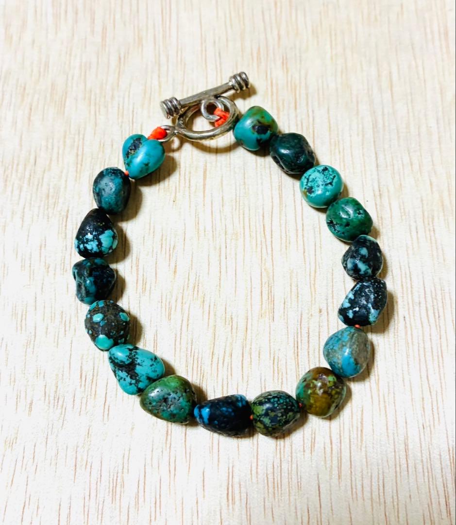 【未使用】ブレスレット　シルバー925 ターコイズ　ナンバーエイト　キングマン