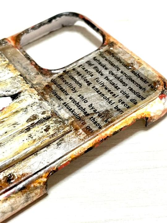 古材風サビ塗装サーフ&シャビーフラワースマホケースiPhone.Android