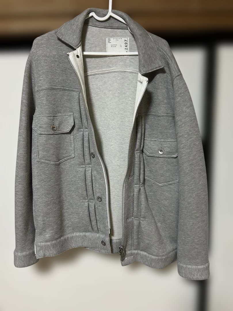 サカイ　グレー ジッパー付きジャケット 21-02497M