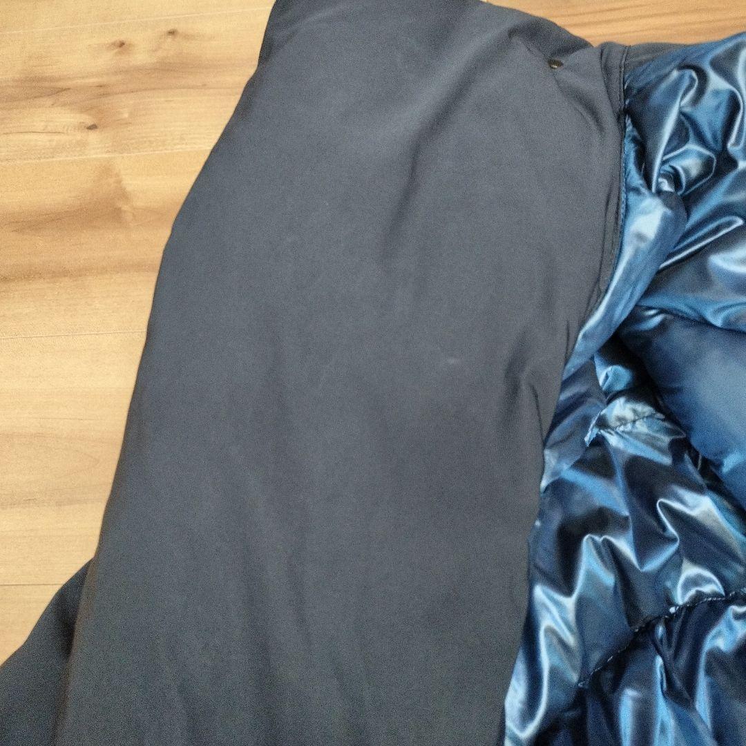 【+J×UNIQLO】 ネイビー フード付きダウンジャケット Mコートアウター