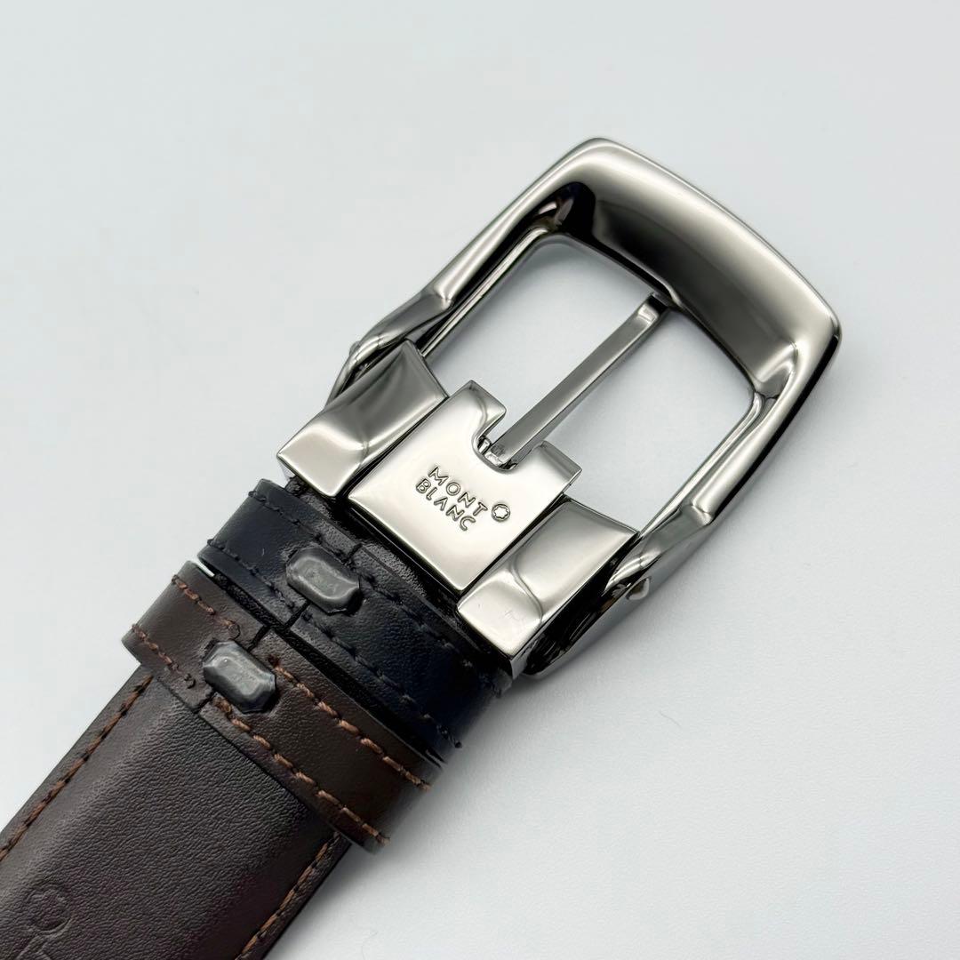 ✨美品✨モンブラン ベルト ホワイトスター ビジネス 紳士 純正ベルト 箱冊子付