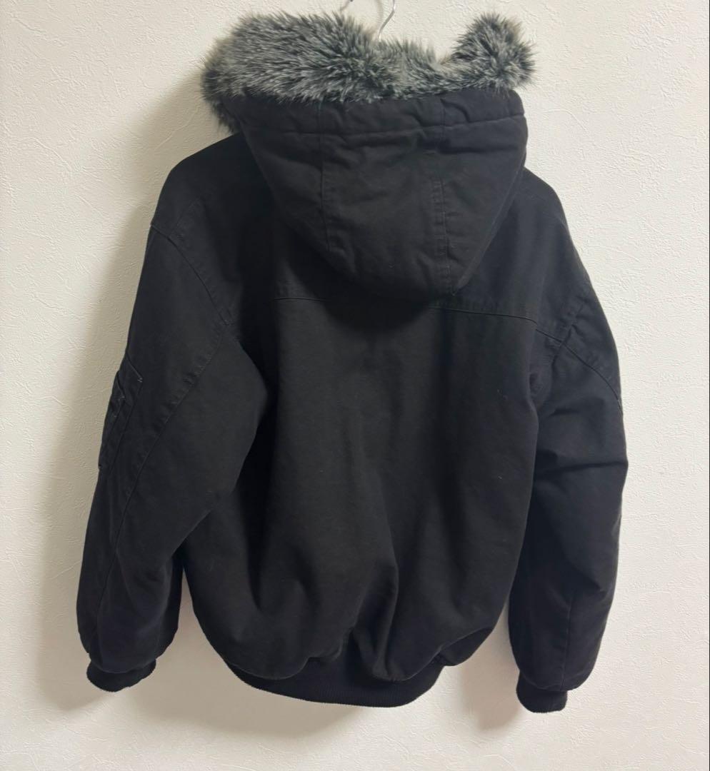 t*様 ONCILY ハートロゴ ダックジャケット フェイクファーブルゾン