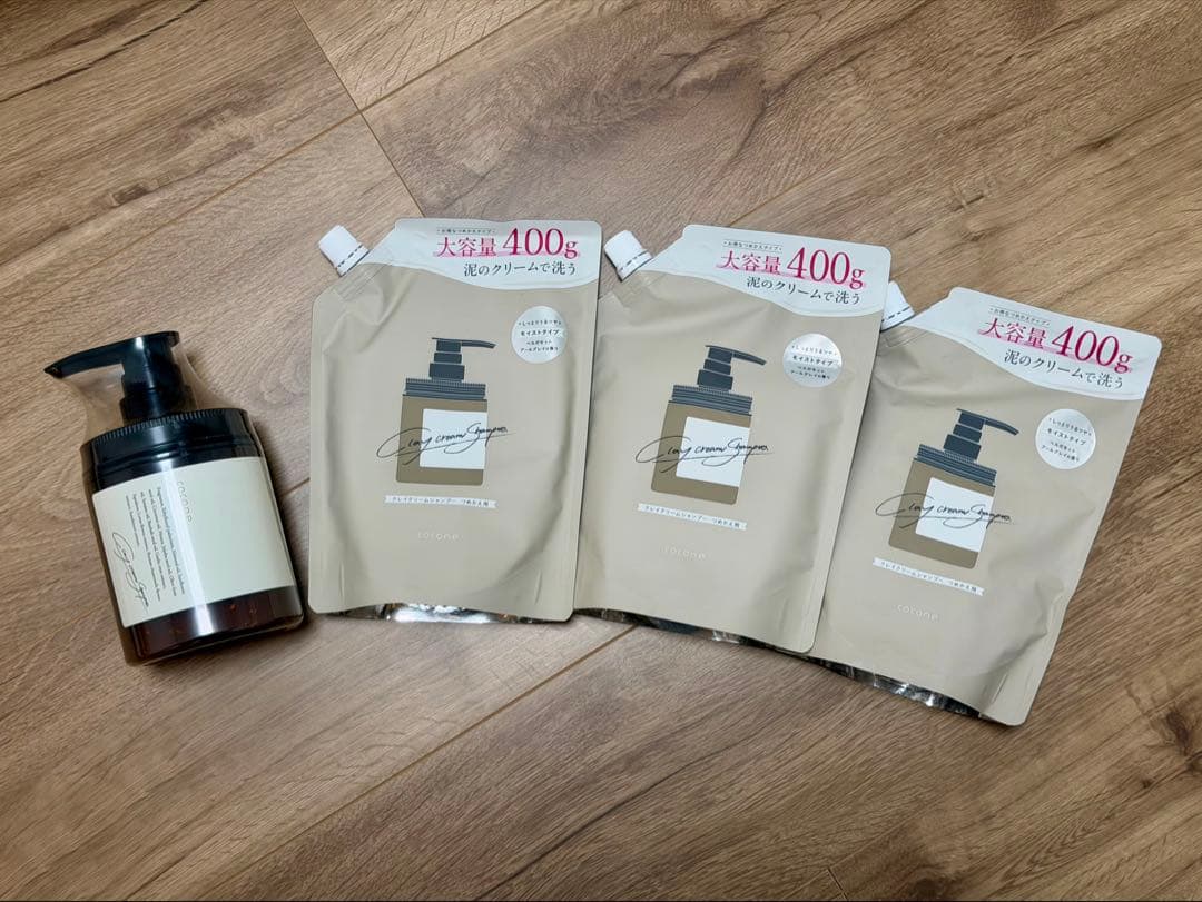 cocone クレイクリームシャンプー ボトル&詰替え3個セット