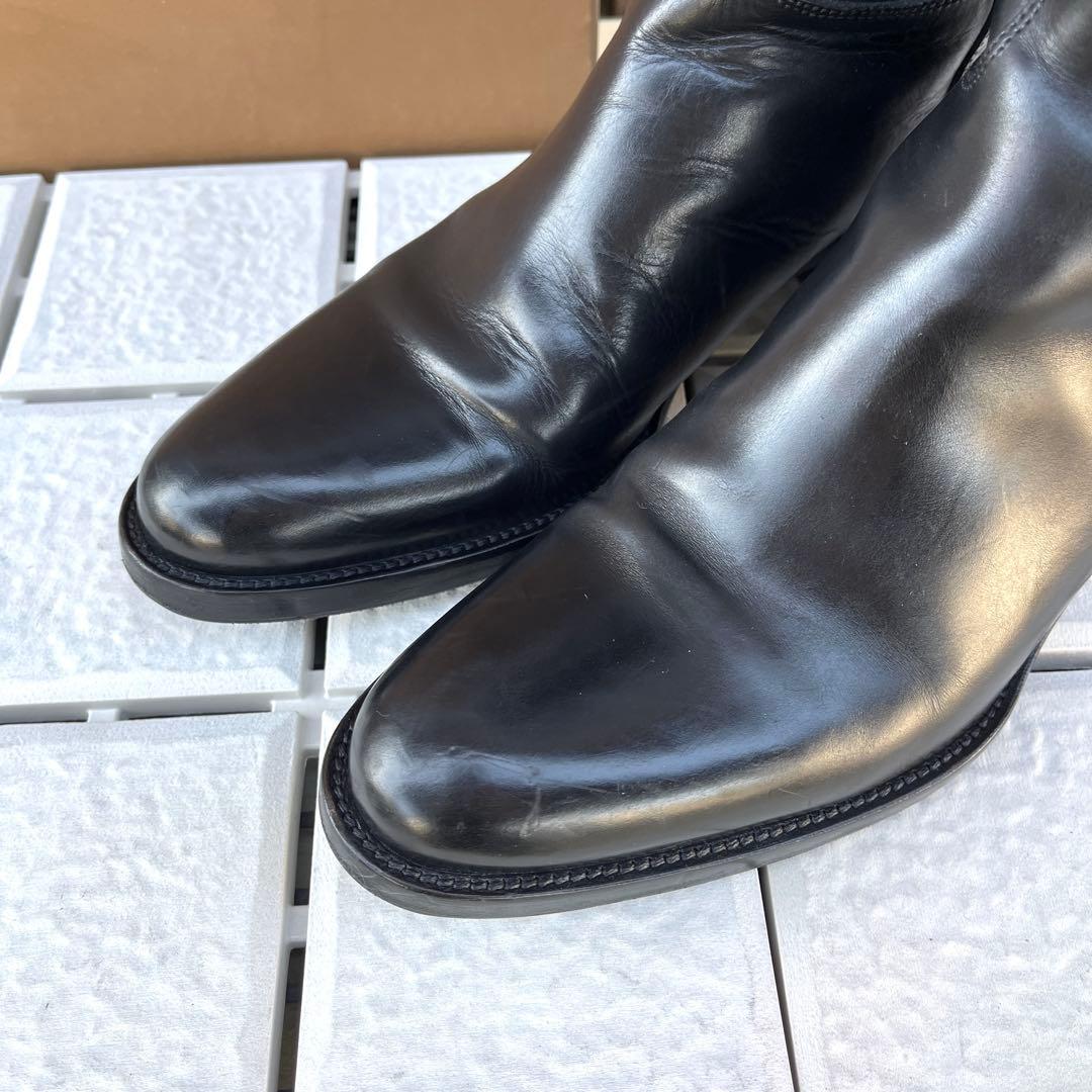 37 SARTORE ダブルベルト　ロングブーツ　黒　レザー　24