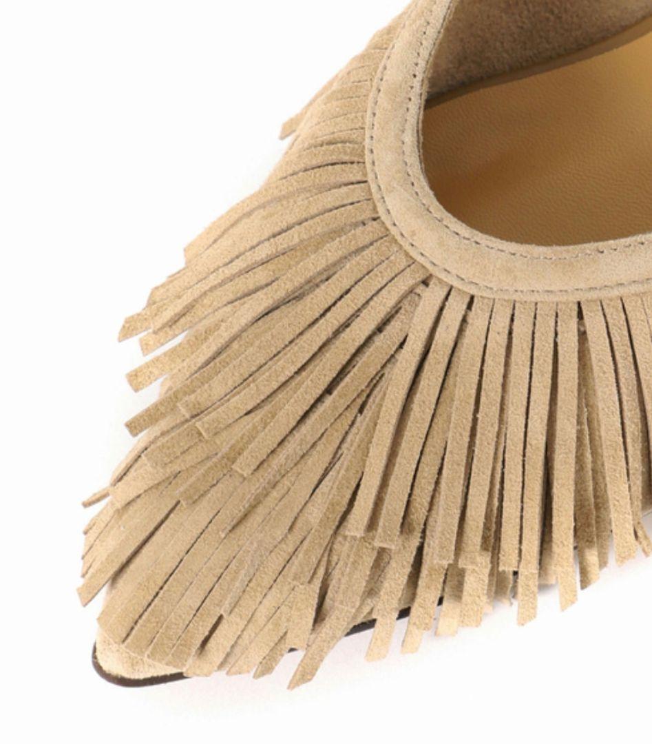 ルタロン　GRISEレザーFRINGEミュール　ベージュ