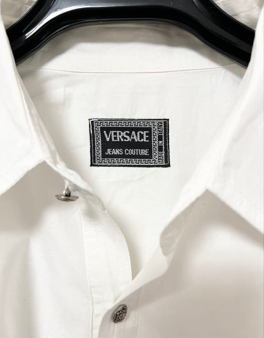 ヴェルサーチェ　Versace ホワイト　ボタンダウンシャツ　コットン100%