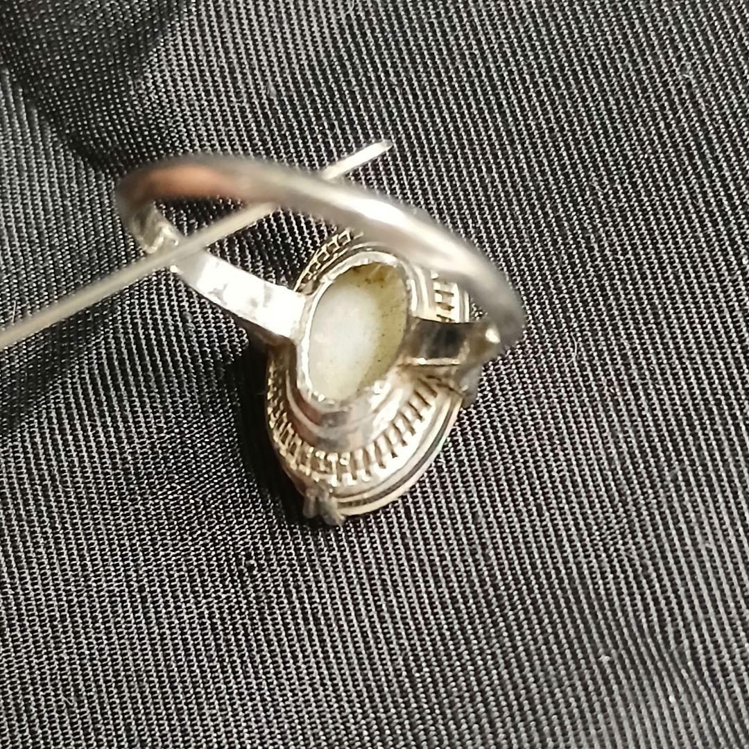 オパールリング◎プラチナpm刻印◎10号昭和レトロ
