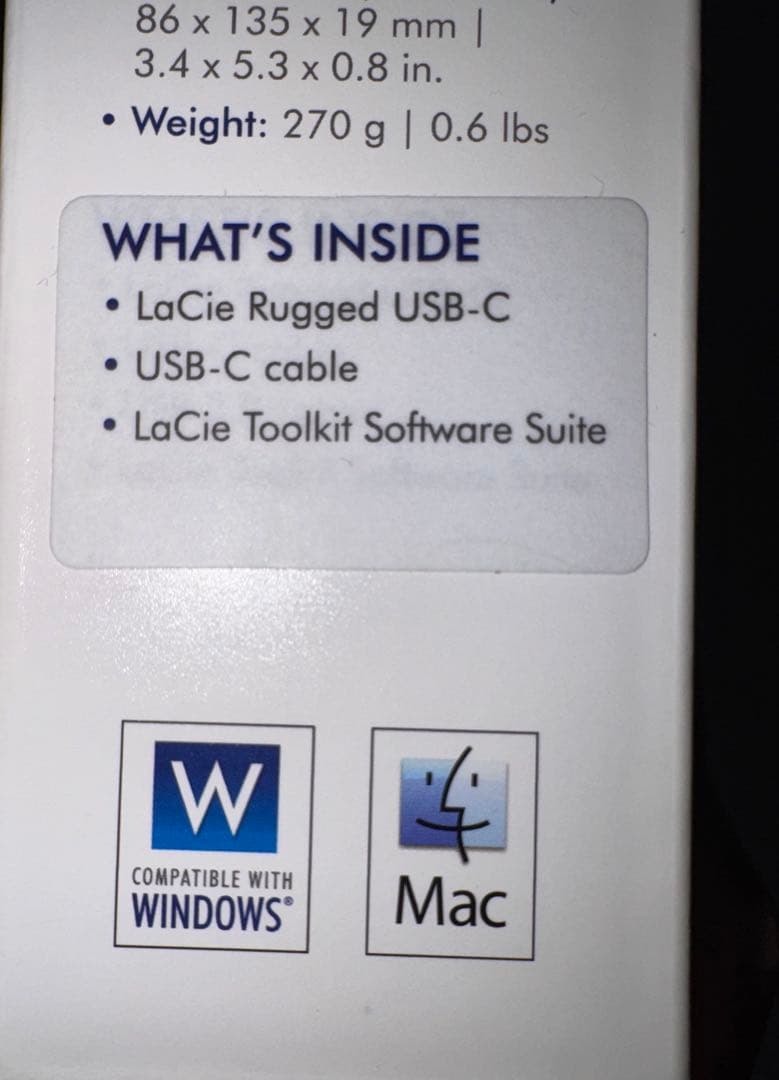 【未開封】 LaCie Rugged USB-C 1TB