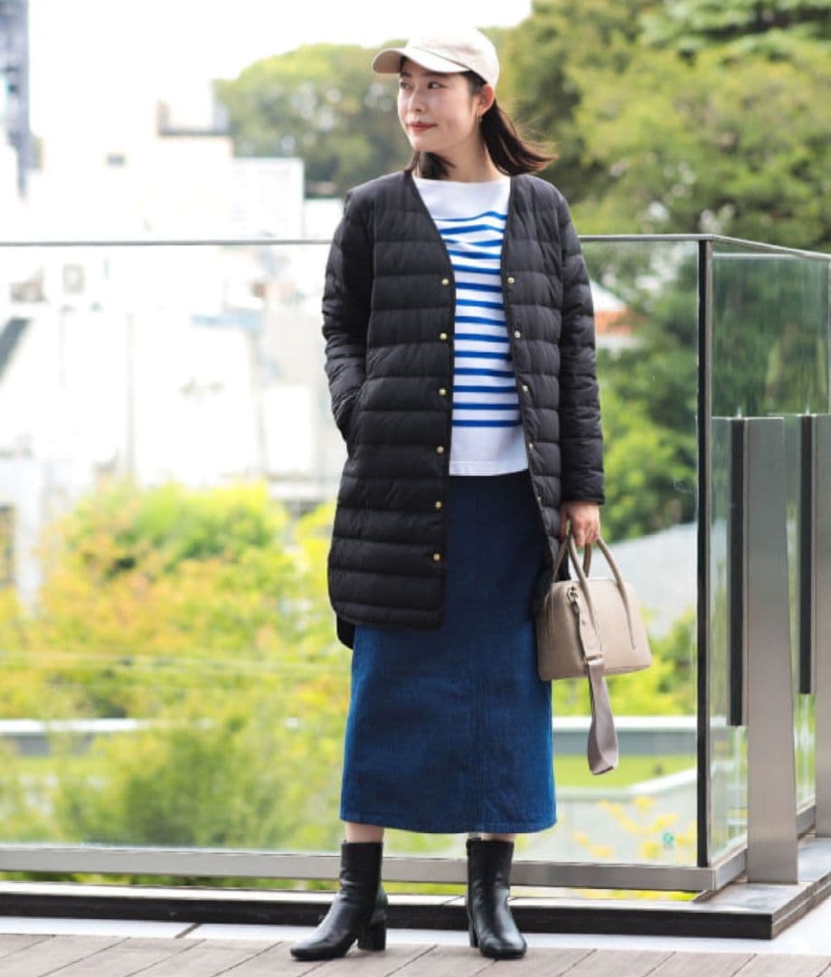 美品 BEAMS HEART フレンチ ロングダウンジャケット M 黒