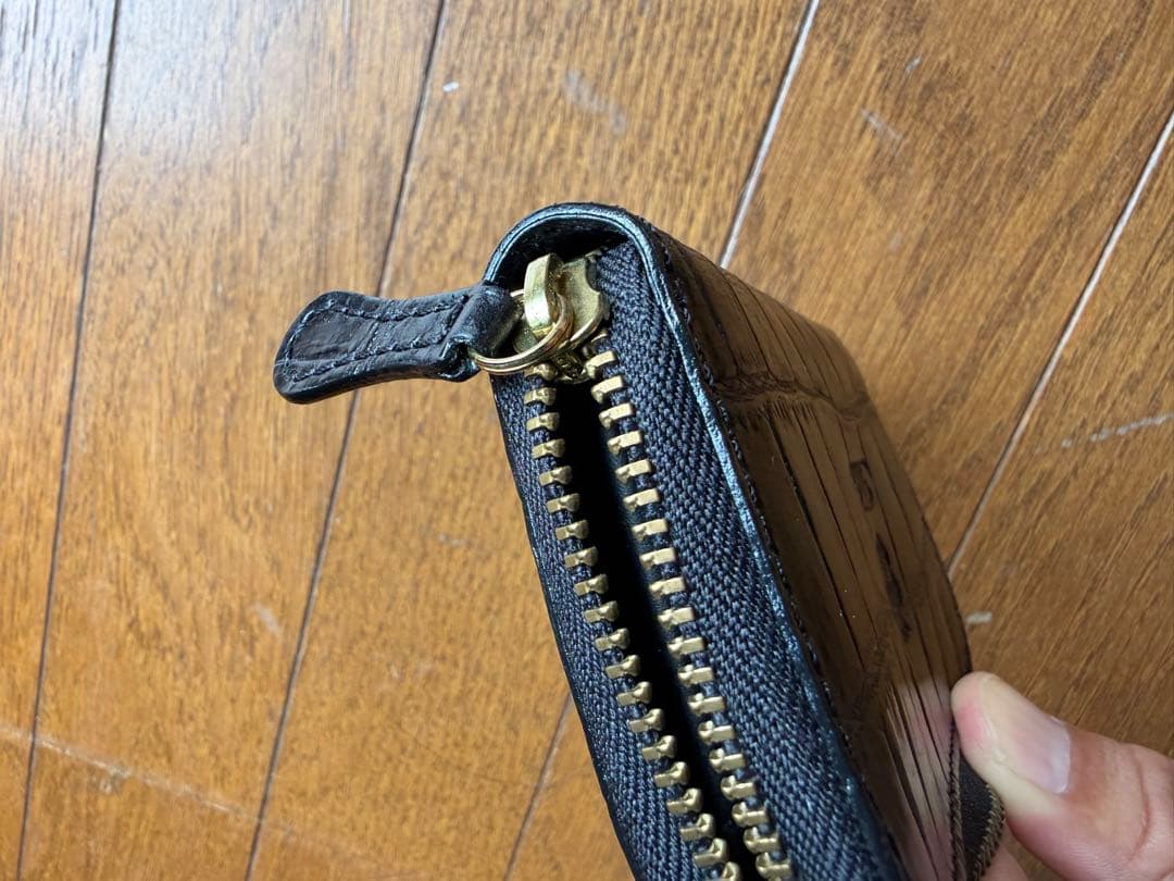 フェリージ クロコダイル風レザー 黒 ブラック ケース