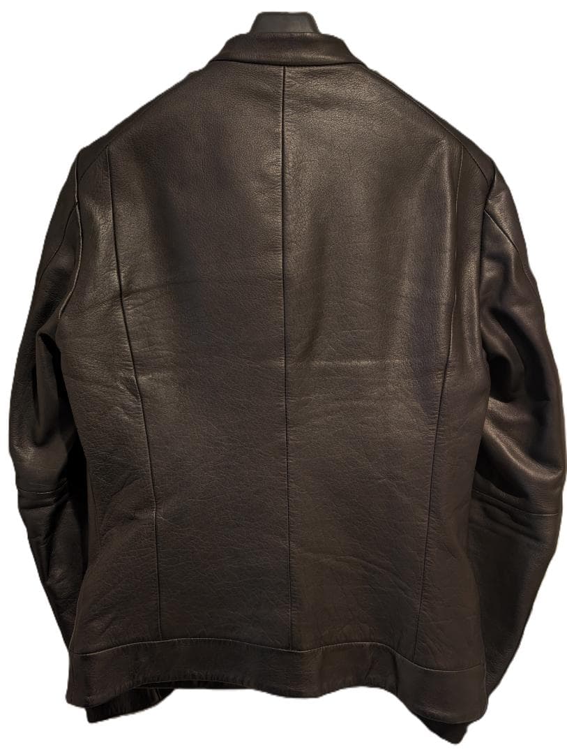 SHELLAC カウスキン 牛革 シングルライダース ジャケット 46 ブラック