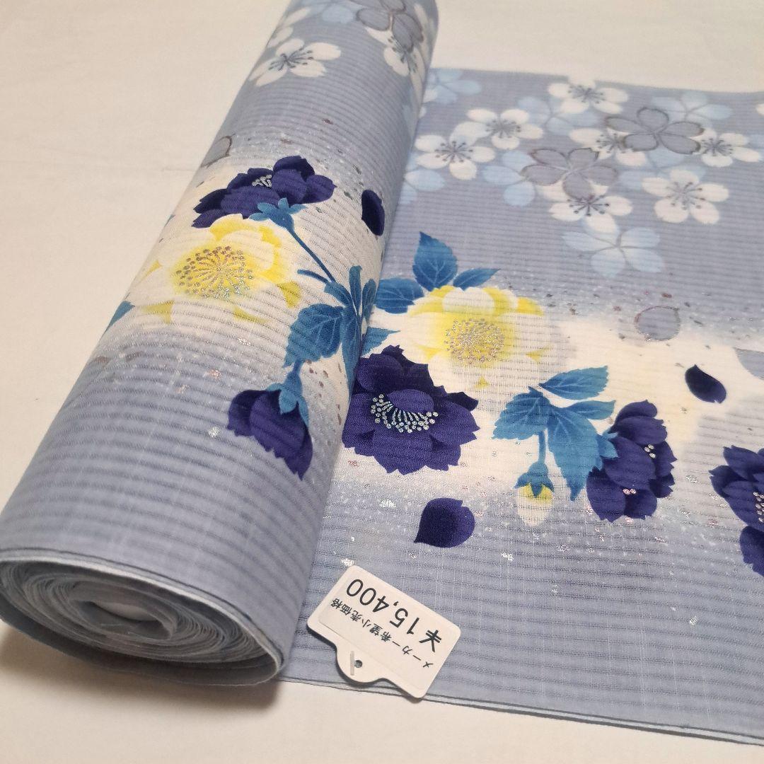 No.5200　浴衣　綿絽　着物　反物　新品未使用
