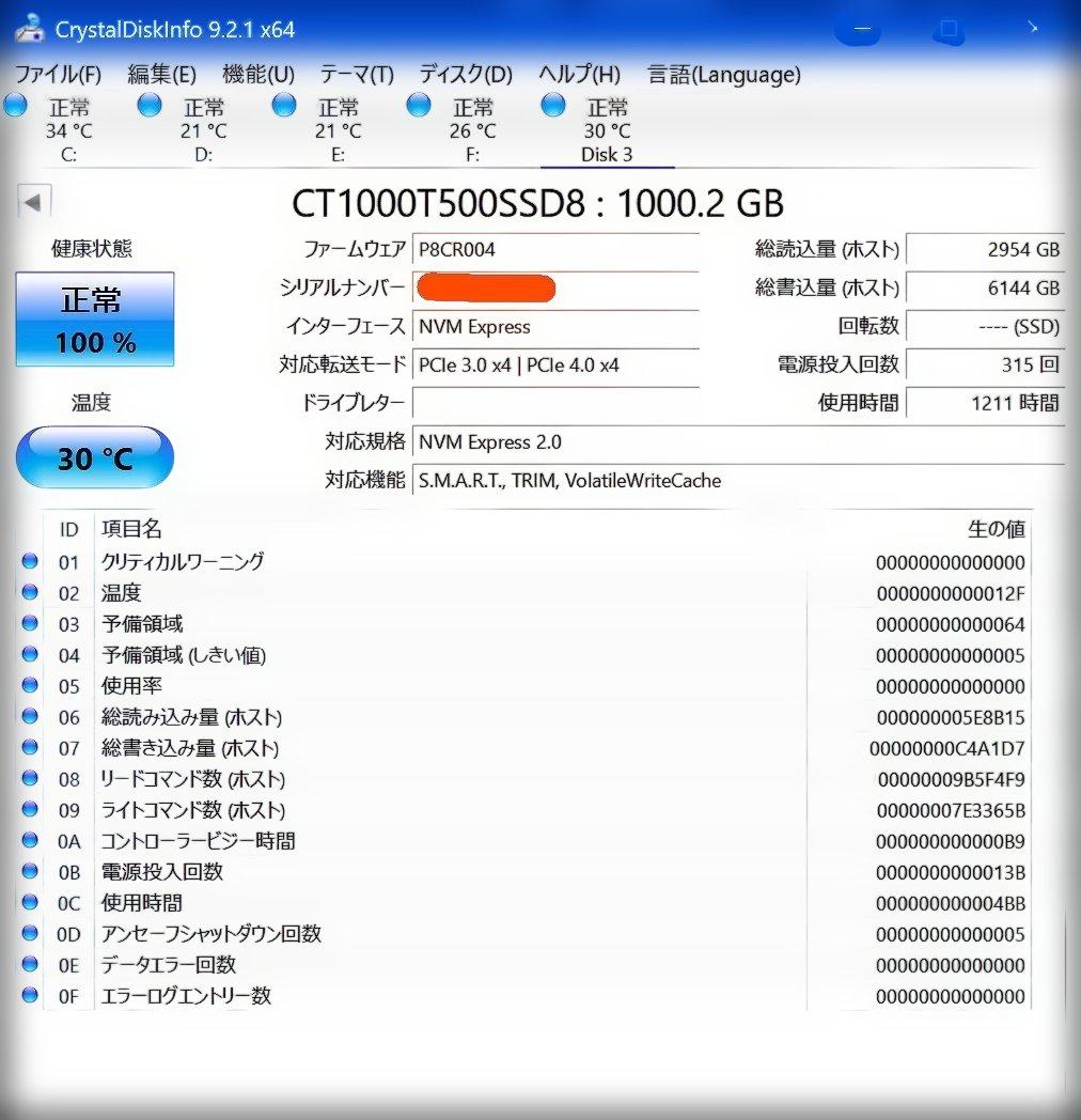 内蔵型SSD Crucial SSD T500 1TB