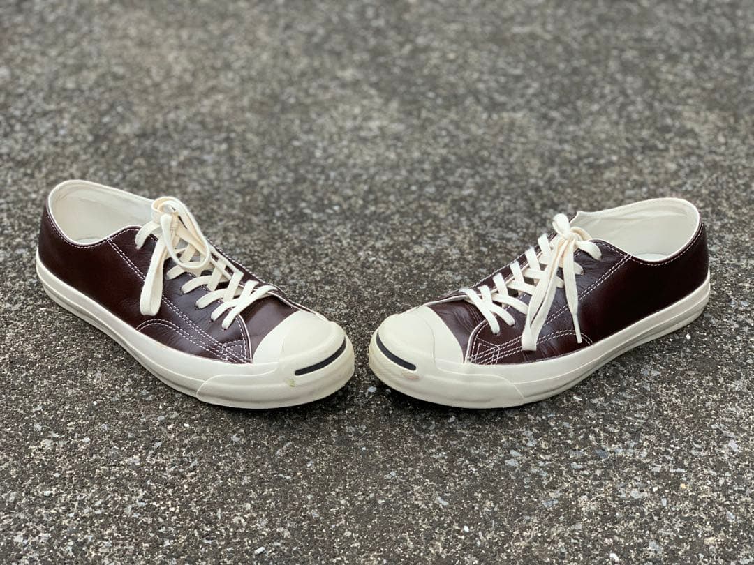 靴 JACK PURCELL OLIVE GREEN LEATHER BROWN