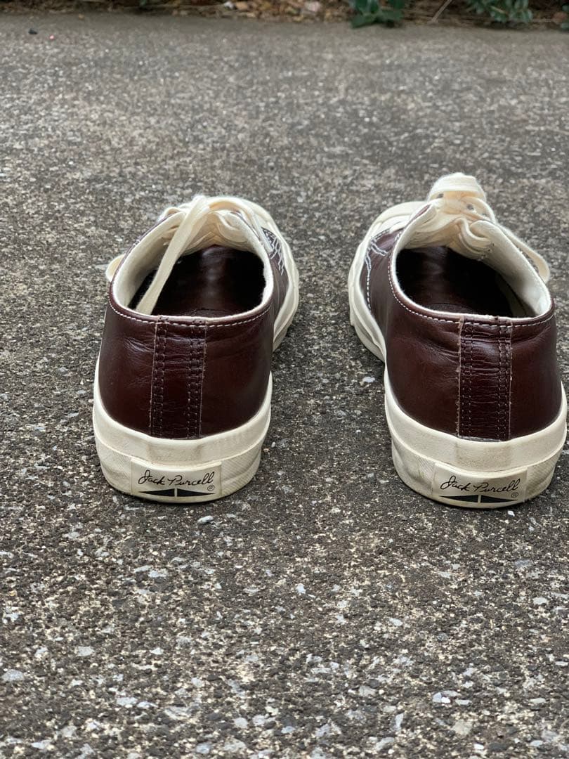 靴 JACK PURCELL OLIVE GREEN LEATHER BROWN