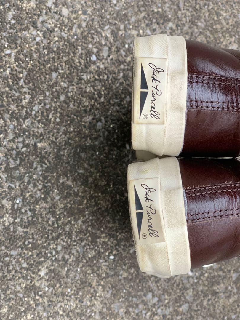 靴 JACK PURCELL OLIVE GREEN LEATHER BROWN