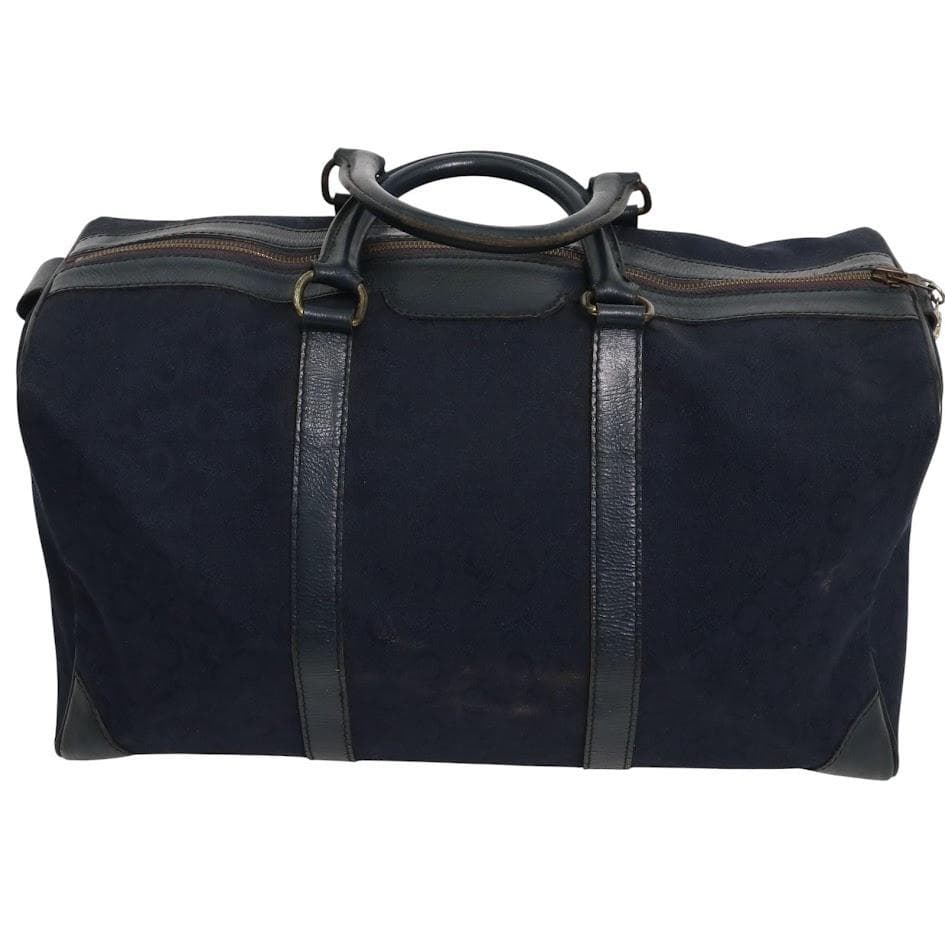 【激レア】CELINE セリーヌ　ボストンバッグ　馬車ロゴ　マカダム　大容量　紺