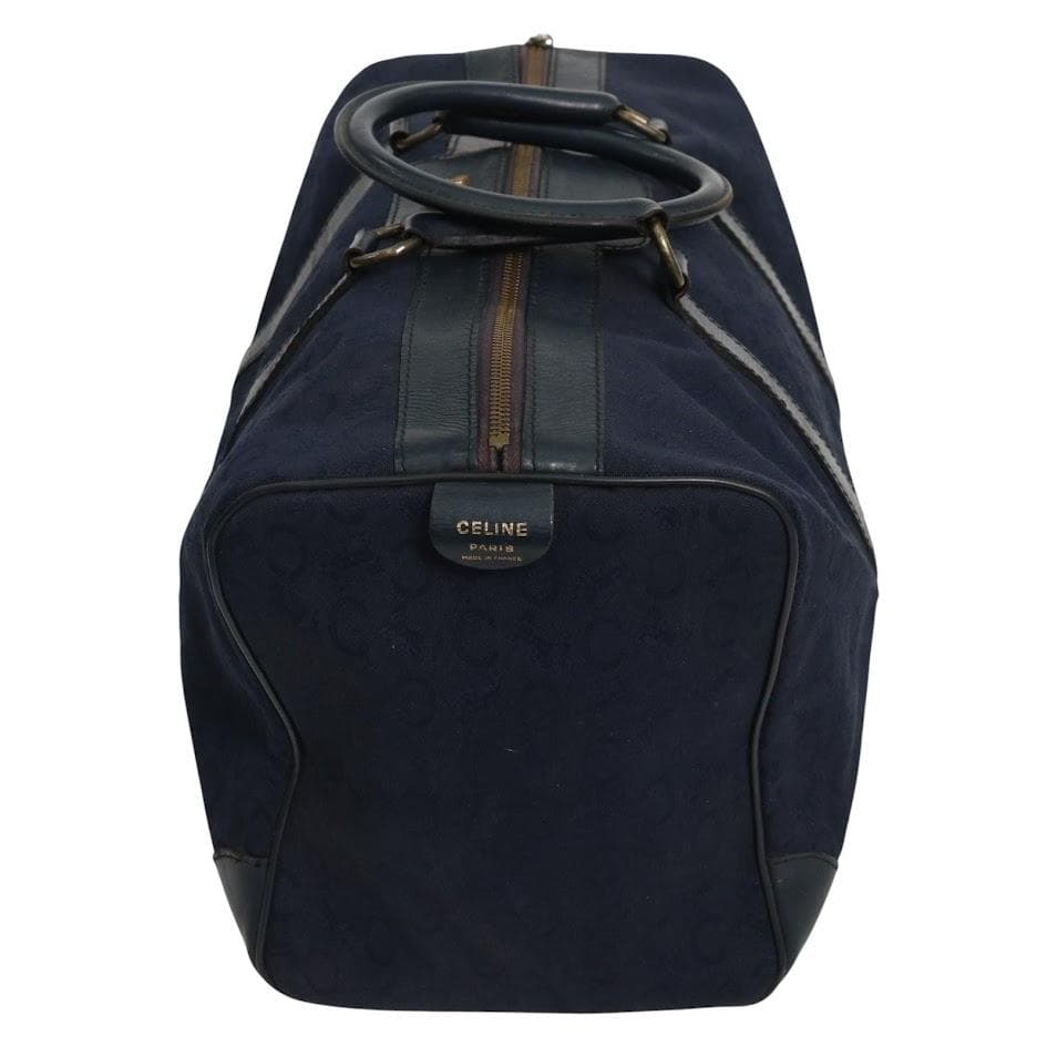 【激レア】CELINE セリーヌ　ボストンバッグ　馬車ロゴ　マカダム　大容量　紺