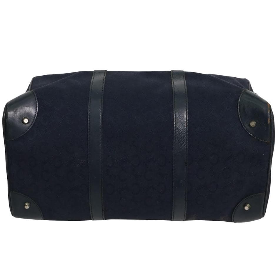 【激レア】CELINE セリーヌ　ボストンバッグ　馬車ロゴ　マカダム　大容量　紺