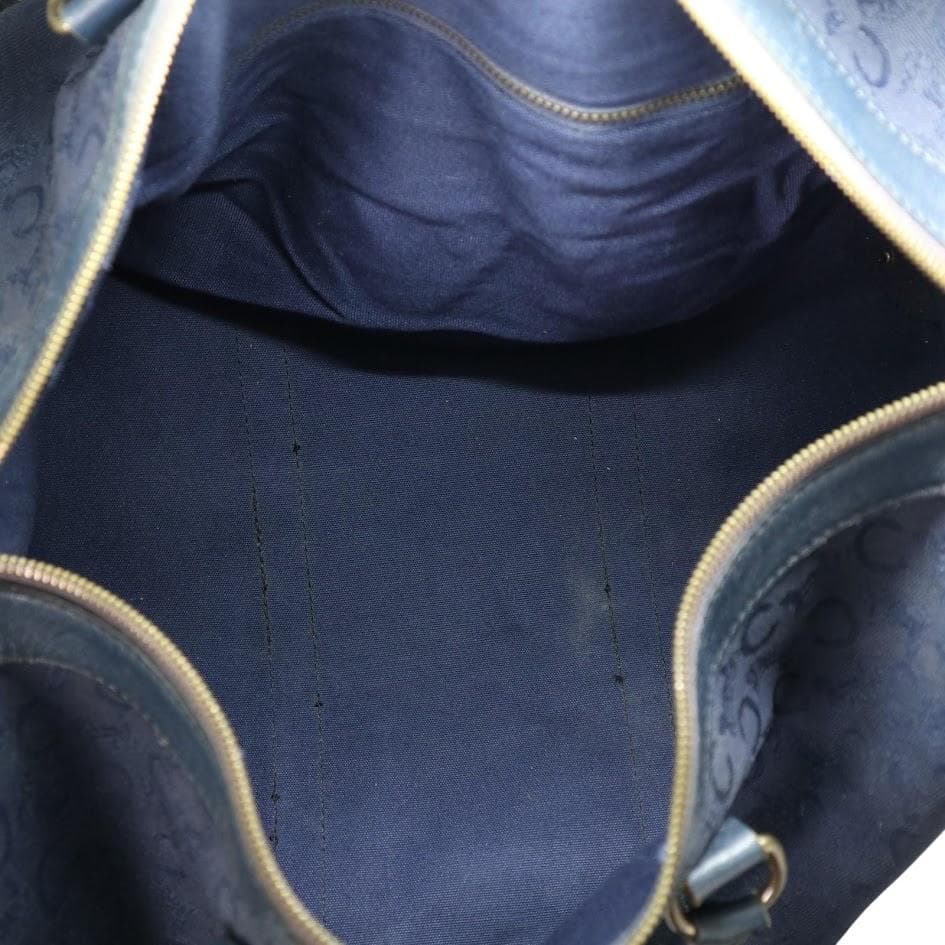 【激レア】CELINE セリーヌ　ボストンバッグ　馬車ロゴ　マカダム　大容量　紺