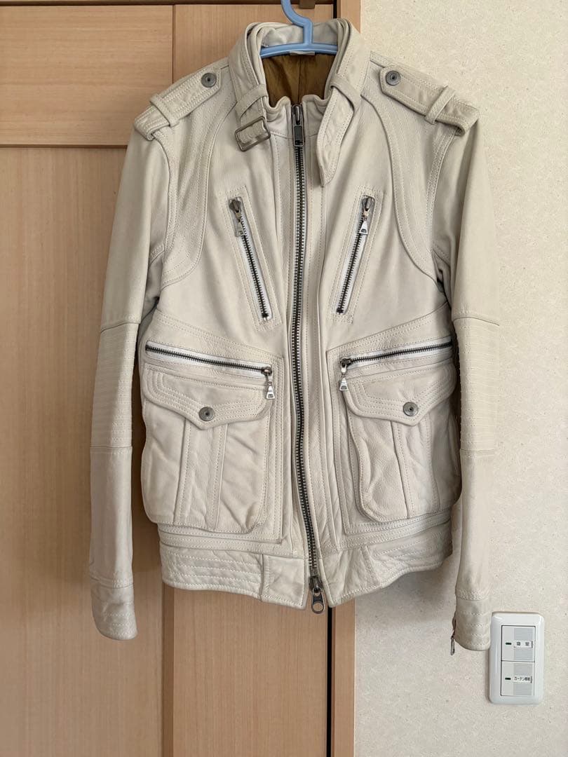 【美品】abx エービーエックス シングルライダースレザージャケット 牛革