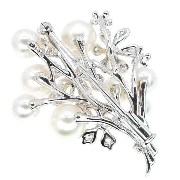 ミキモト MIKIMOTO K18 パール ダイヤ ブローチ 定価99万