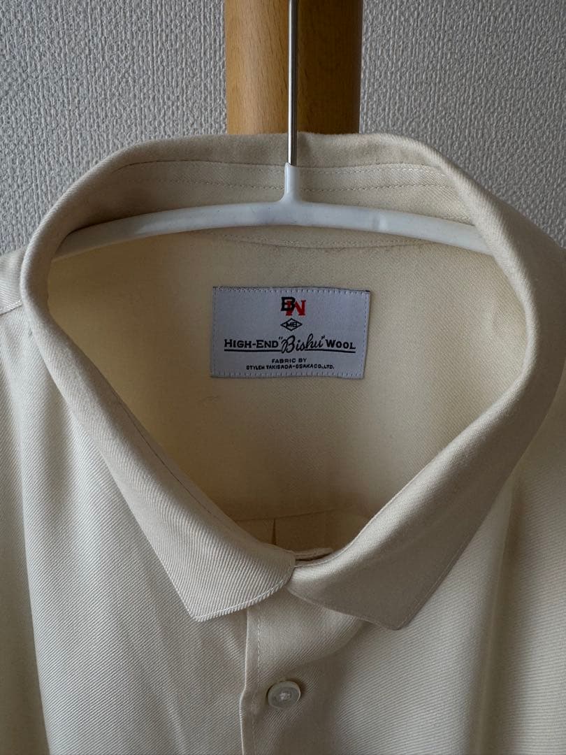 MB ハイエンド 尾州ウールシャツ （リラックスフィット） オフホワイトL