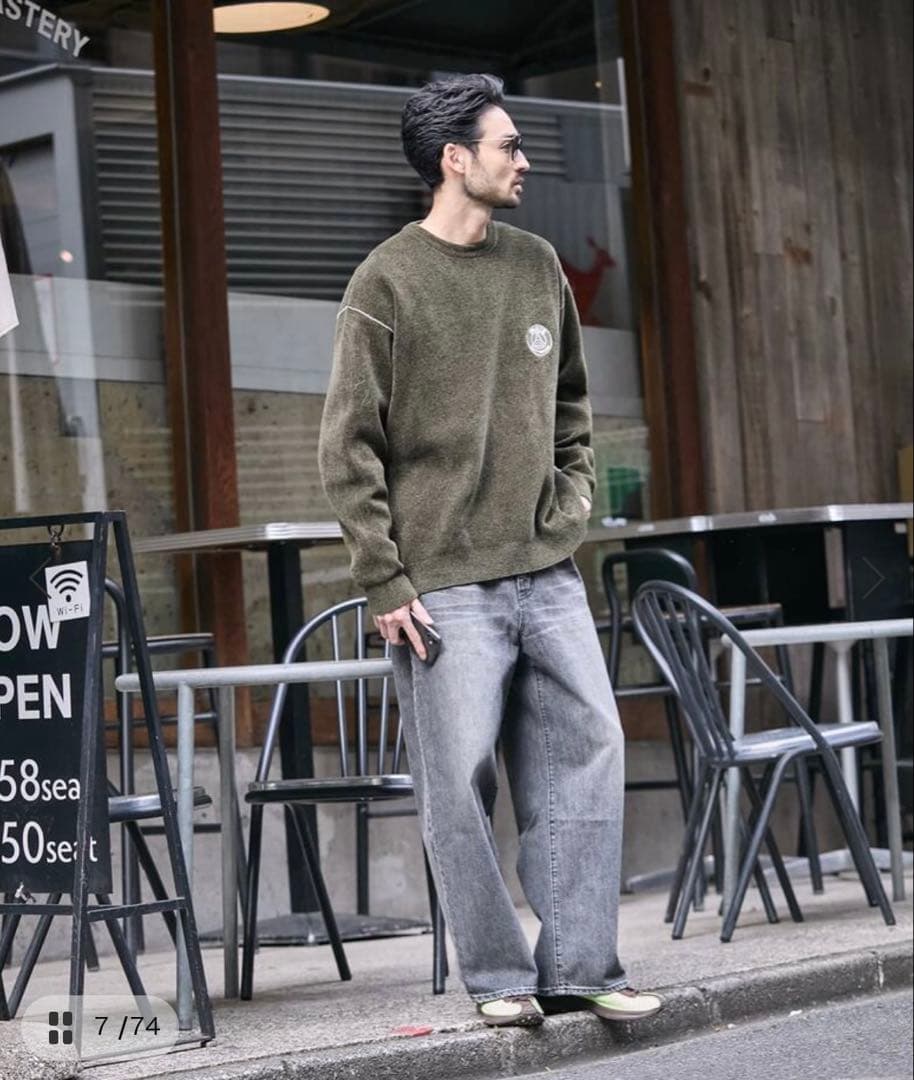 新品　パリサンジェルマン　モールニット　カーキ　ユニセックスL