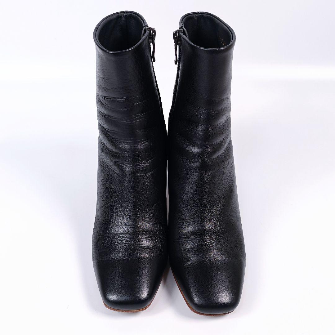 ダイアナ スクエアトゥ サイドジップブーツ 23.5 ミドル丈チャンキーヒール