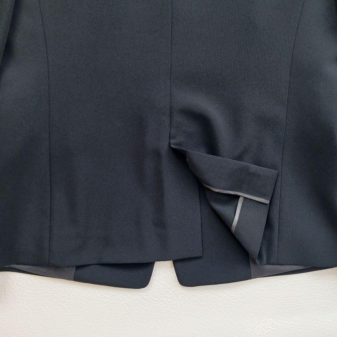 グリーンレーベルリラクシング　パンツスーツ　ブラック　ノーカラー　ワイドパンツ