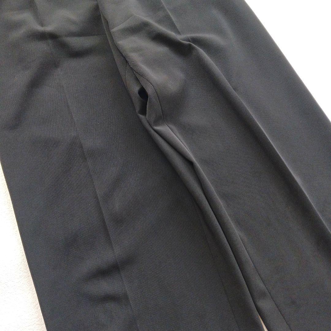 グリーンレーベルリラクシング　パンツスーツ　ブラック　ノーカラー　ワイドパンツ