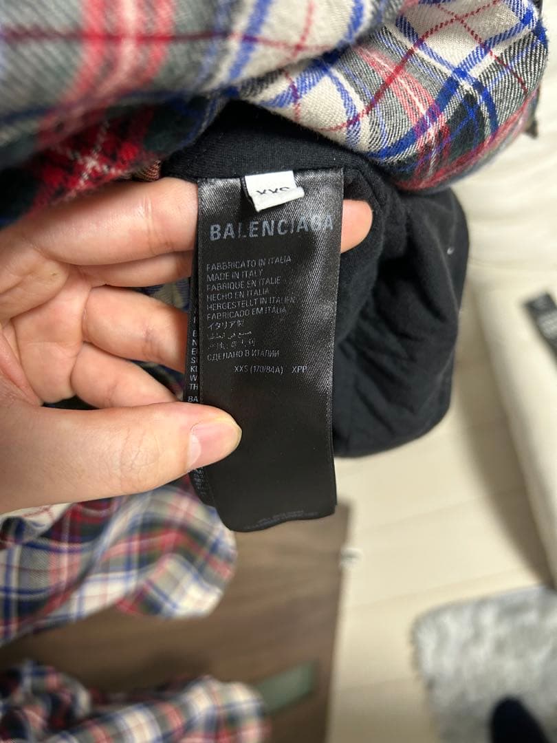 トップス BALENCIAGA Check Flannel Bleached Shirt