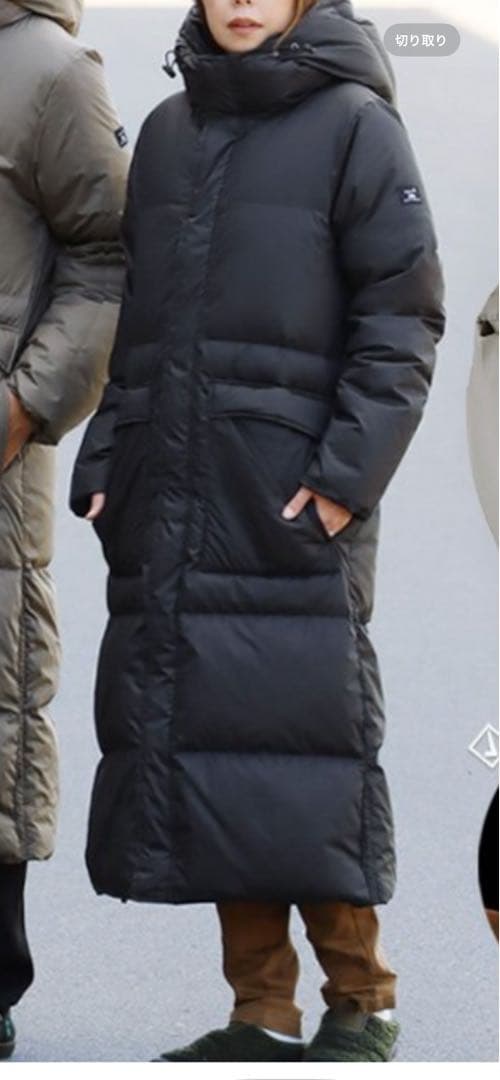 ezo& エゾト フード付き ロングダウンジャケット　（メンズＬレディースXL）