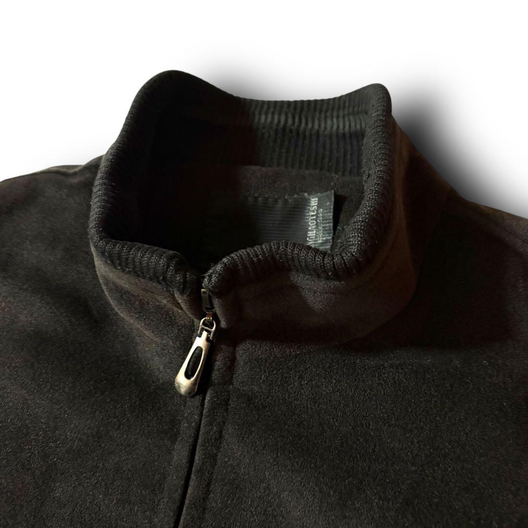 vintage起毛スタンドカラージャケット希少デザインウール調CBOYブラックL